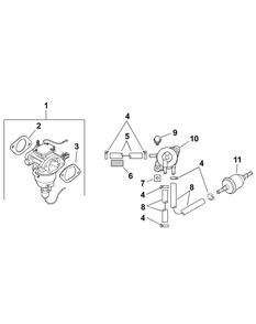 Part Location Diagram of KH-24-853-314-S MTD CARBURETOR KIT-COM